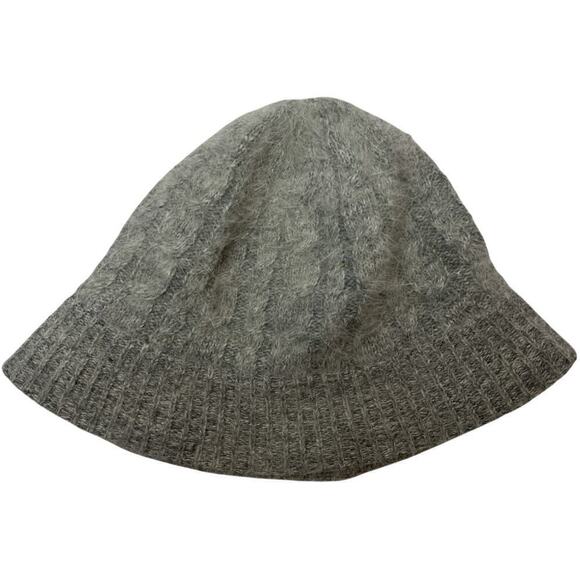 Forever 21 Women's Angora Wool Blend Gray Bucket Hat - Picture 2 of 3